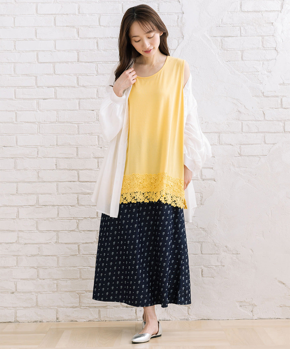 【抗菌・防臭】裾レースタンクトップ