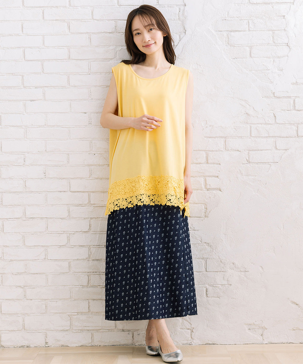 【抗菌・防臭】裾レースタンクトップ