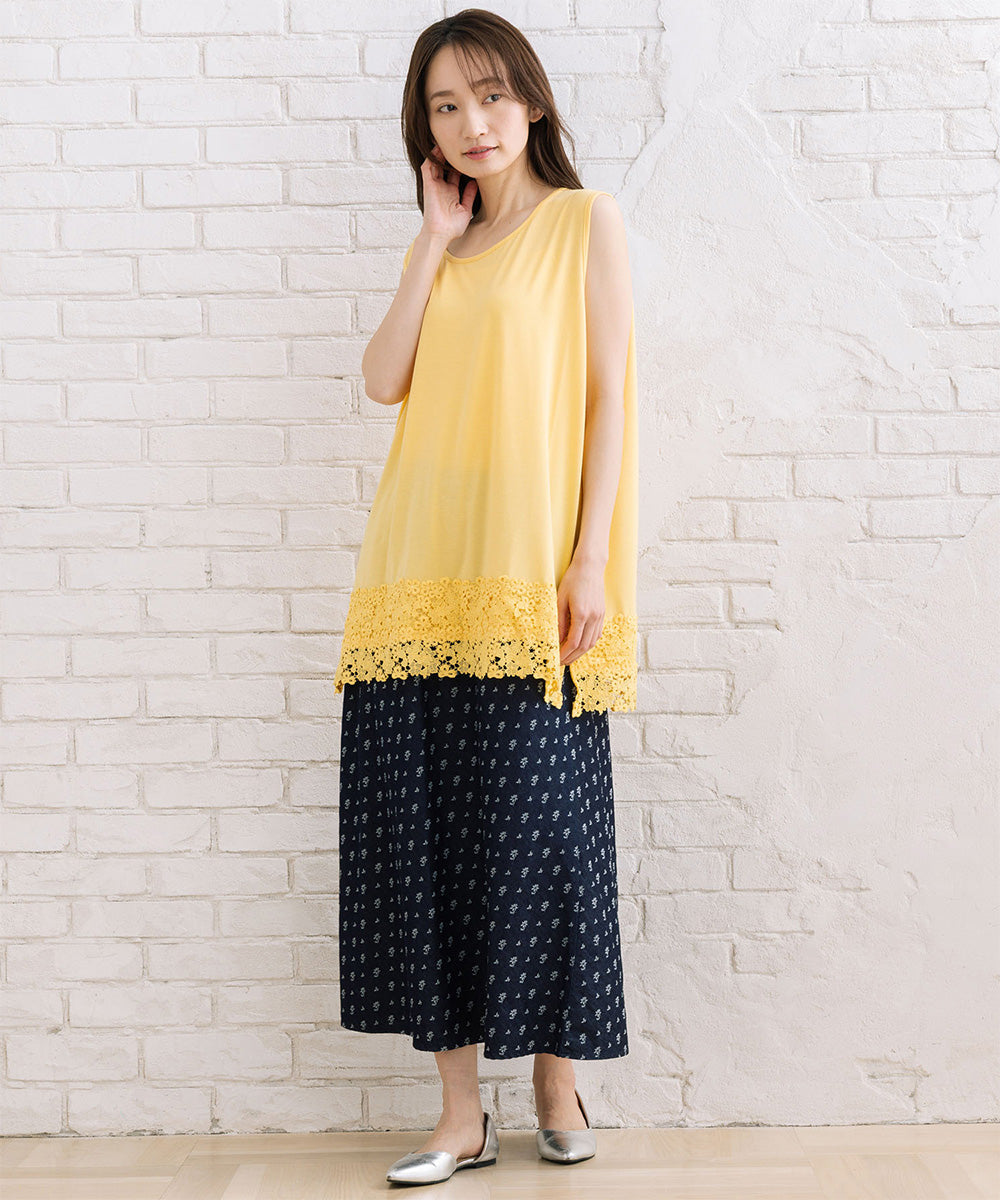【抗菌・防臭】裾レースタンクトップ