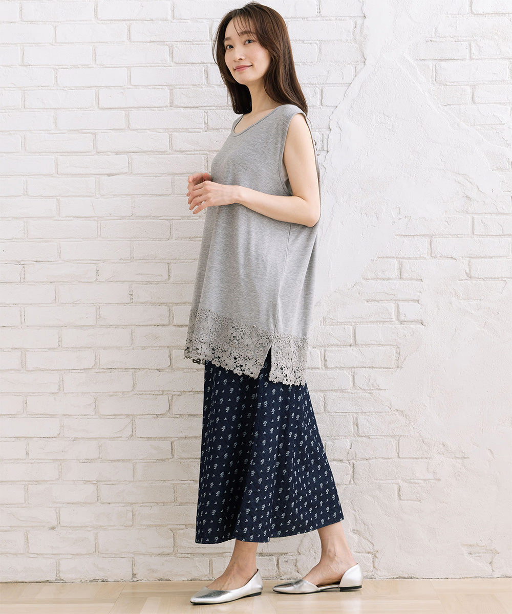 【抗菌・防臭】裾レースタンクトップ