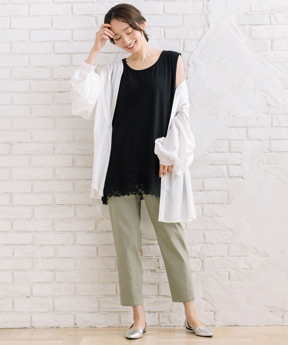 【抗菌・防臭】裾レースタンクトップ