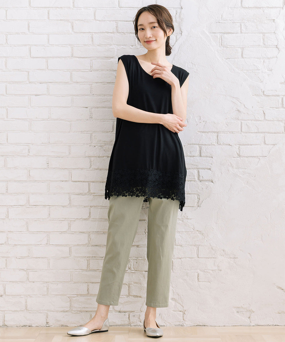 【抗菌・防臭】裾レースタンクトップ