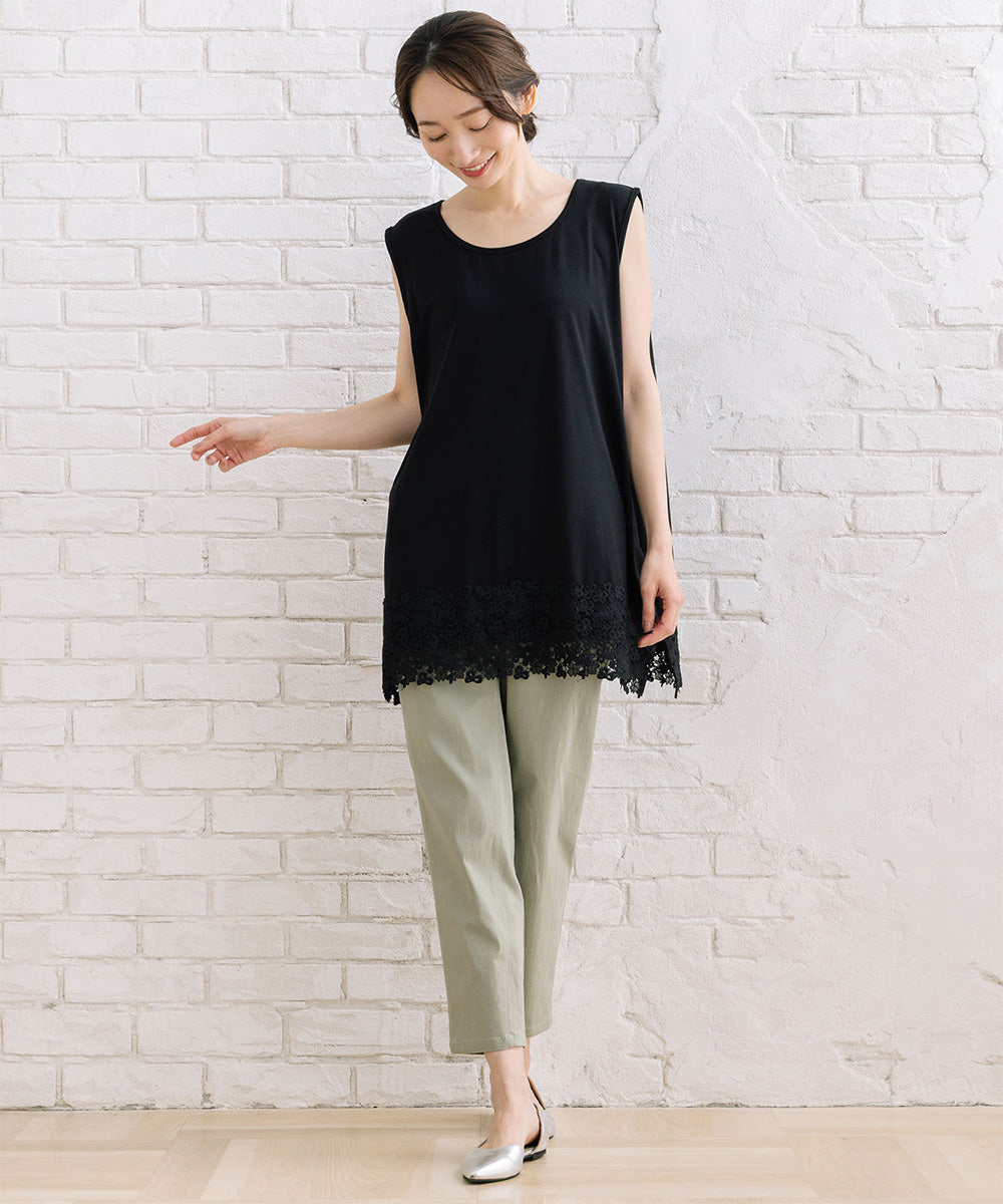【抗菌・防臭】裾レースタンクトップ