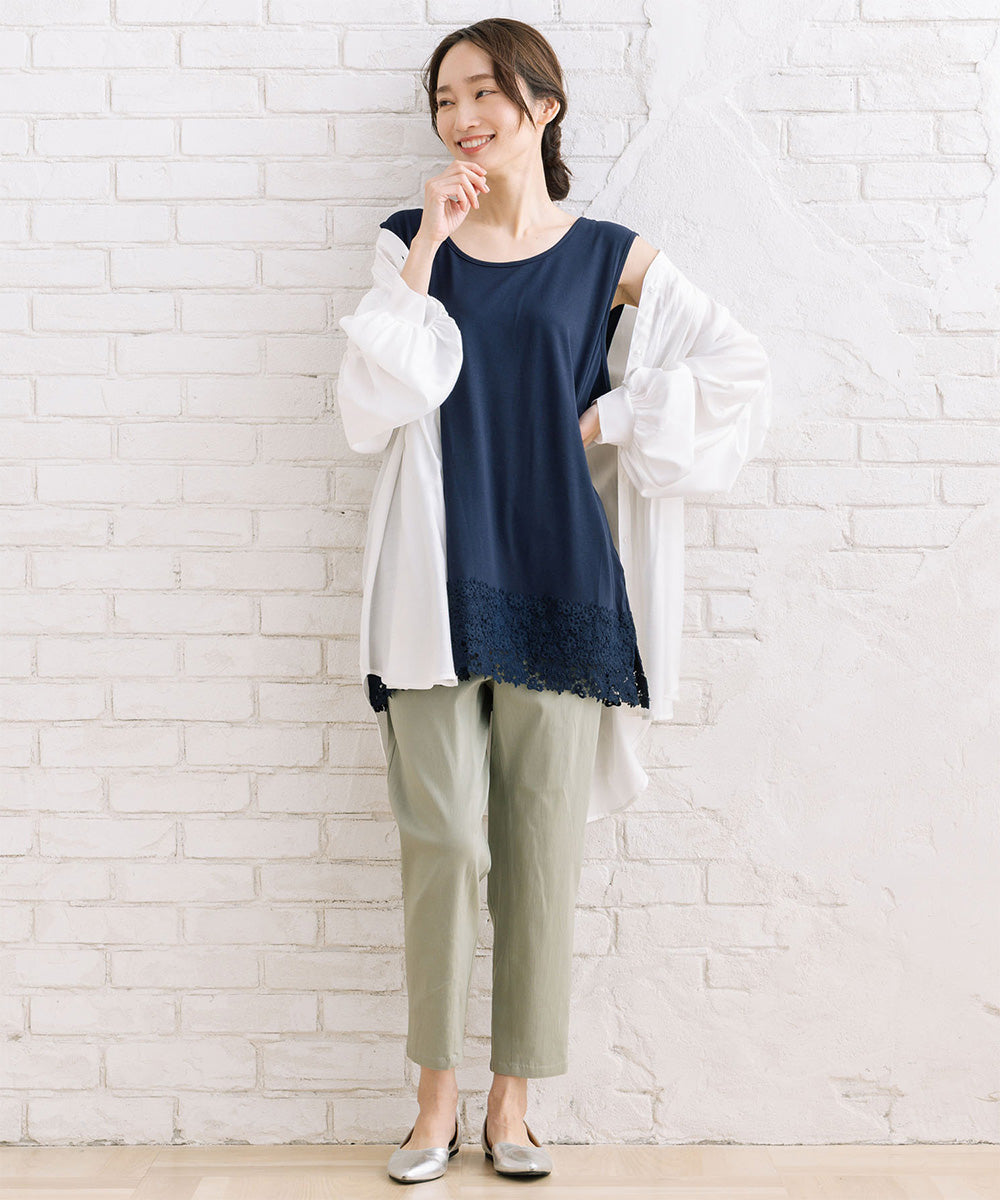 【抗菌・防臭】裾レースタンクトップ