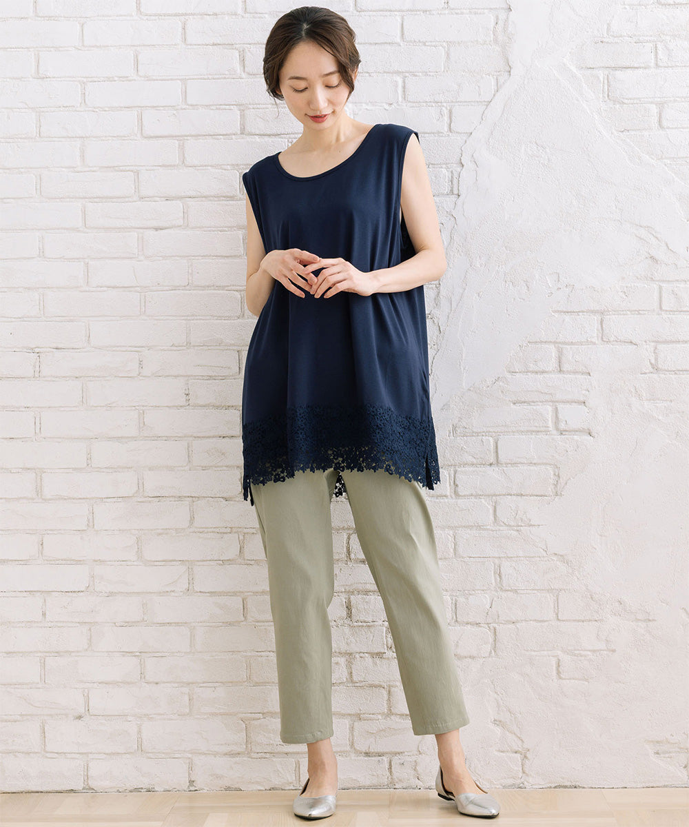 【抗菌・防臭】裾レースタンクトップ