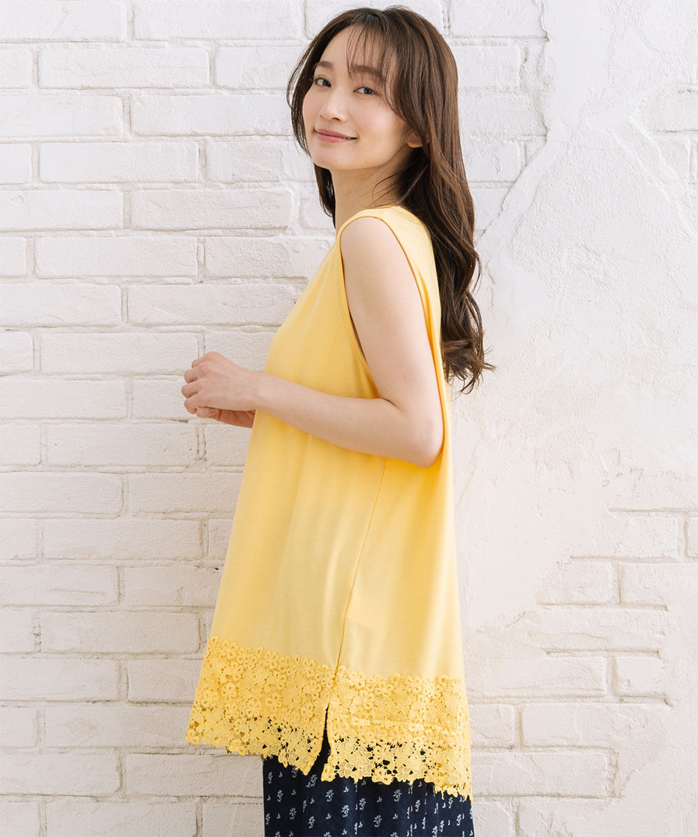 【抗菌・防臭】裾レースタンクトップ