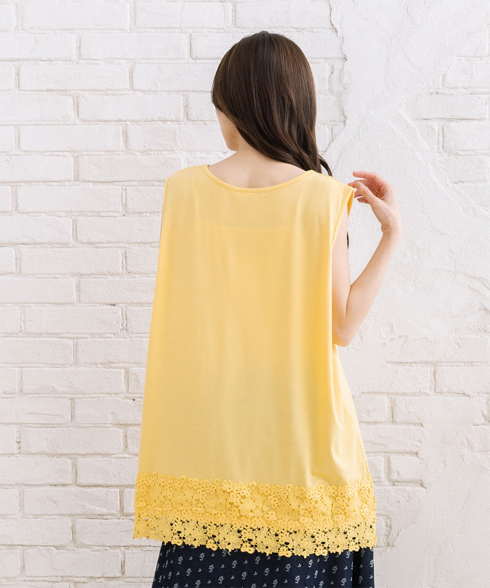 【抗菌・防臭】裾レースタンクトップ