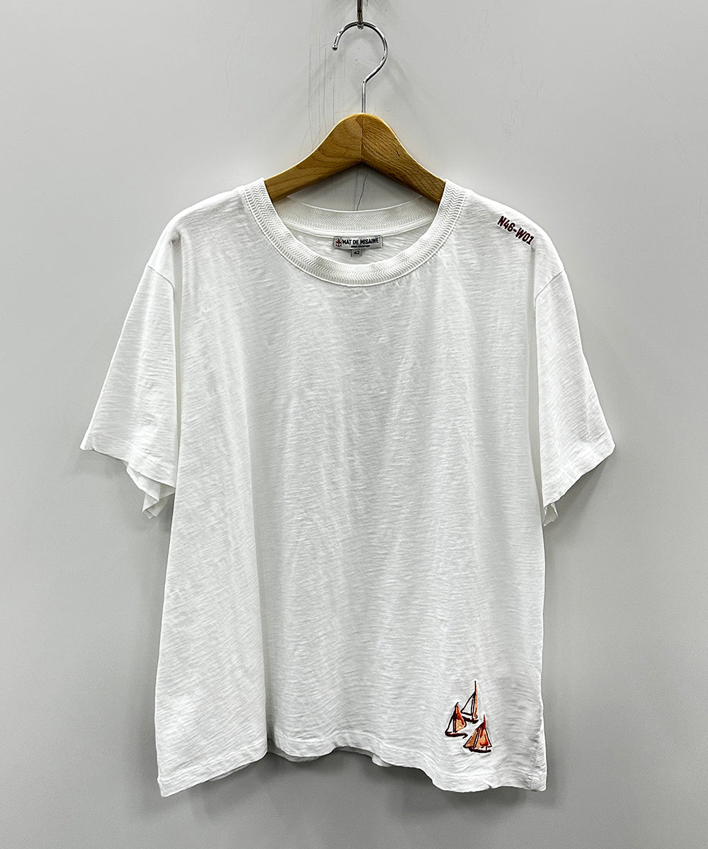 MAT DE MISAINE ヨットエンブロイダリーTシャツ