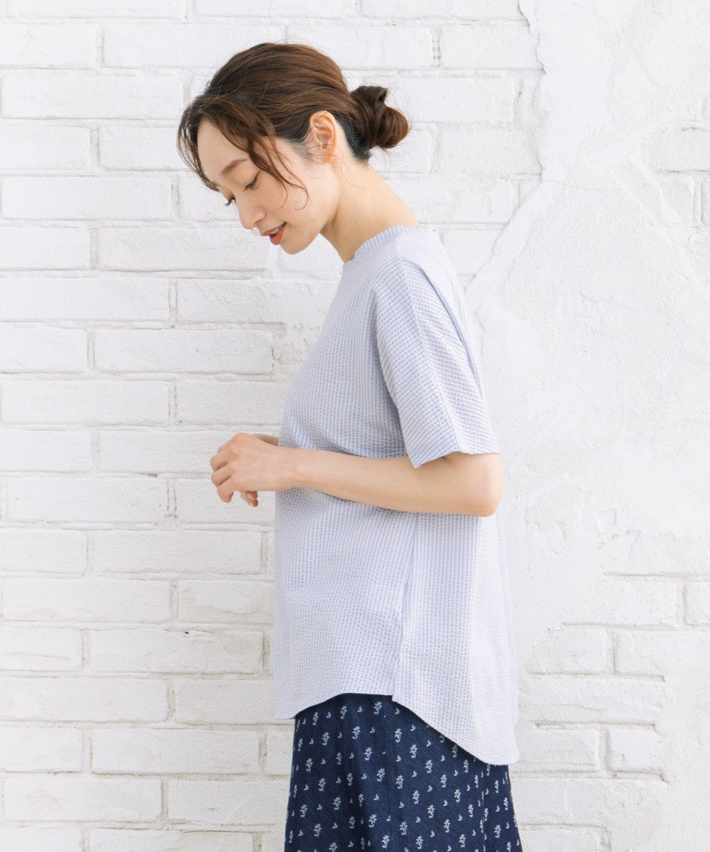 21号(6L～) 〈MADE IN JAPAN〉【LYCRA・COOLMAX・吸汗・速乾】シアサッカーカットソー