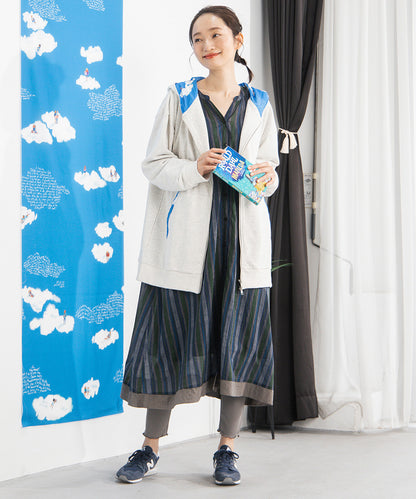21号(6L～) Bleu tango マチルダプリント裏毛ジップフーディ