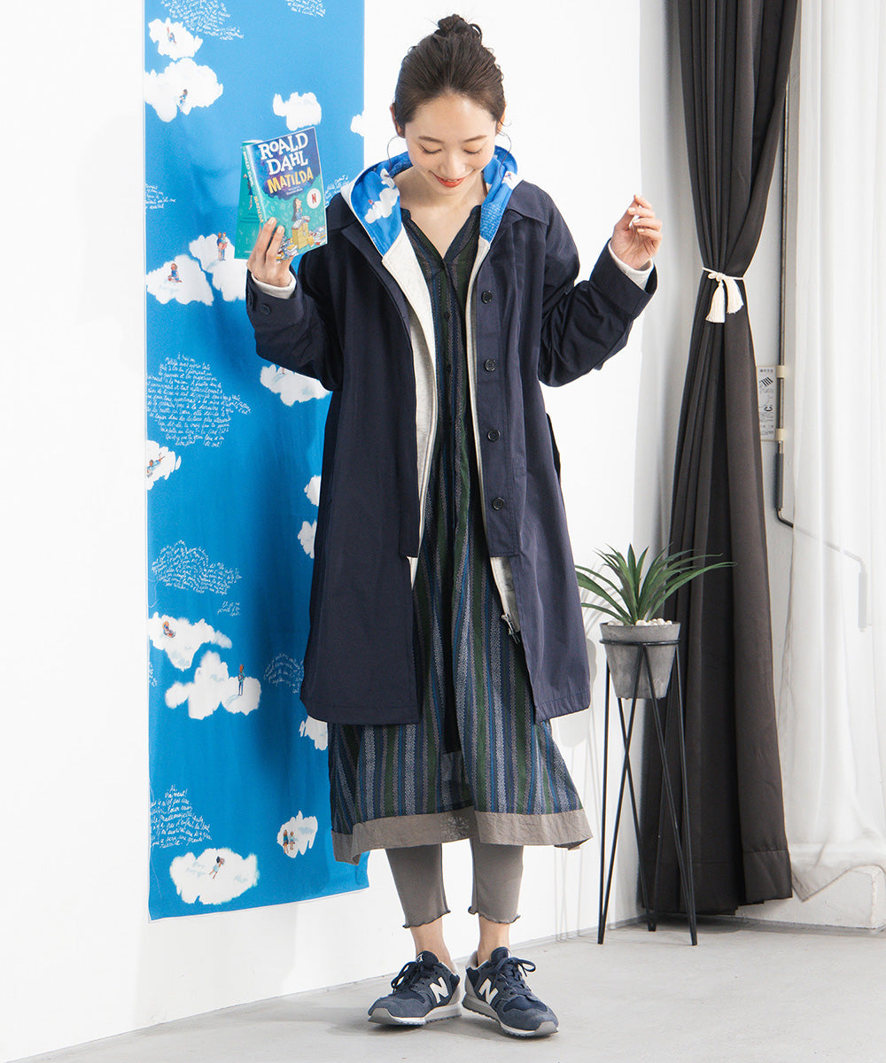 21号(6L～) Bleu tango マチルダプリント裏毛ジップフーディ