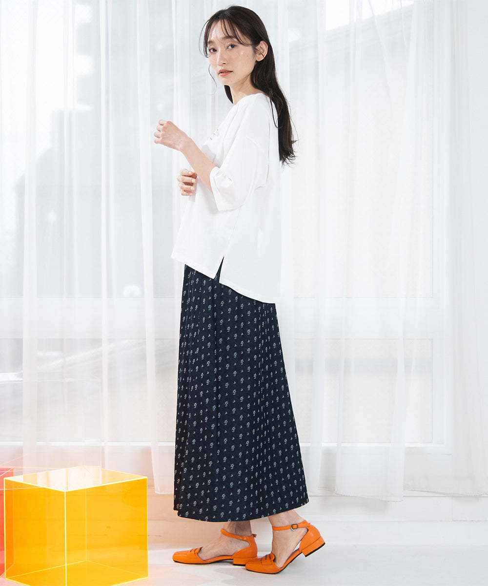 FONTLAB パールデコレートロゴ6分袖Tシャツ