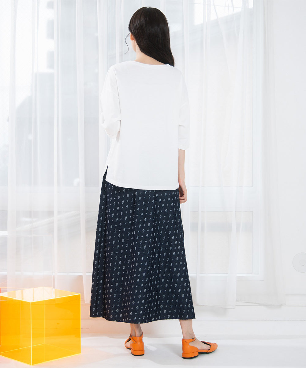 FONTLAB パールデコレートロゴ6分袖Tシャツ