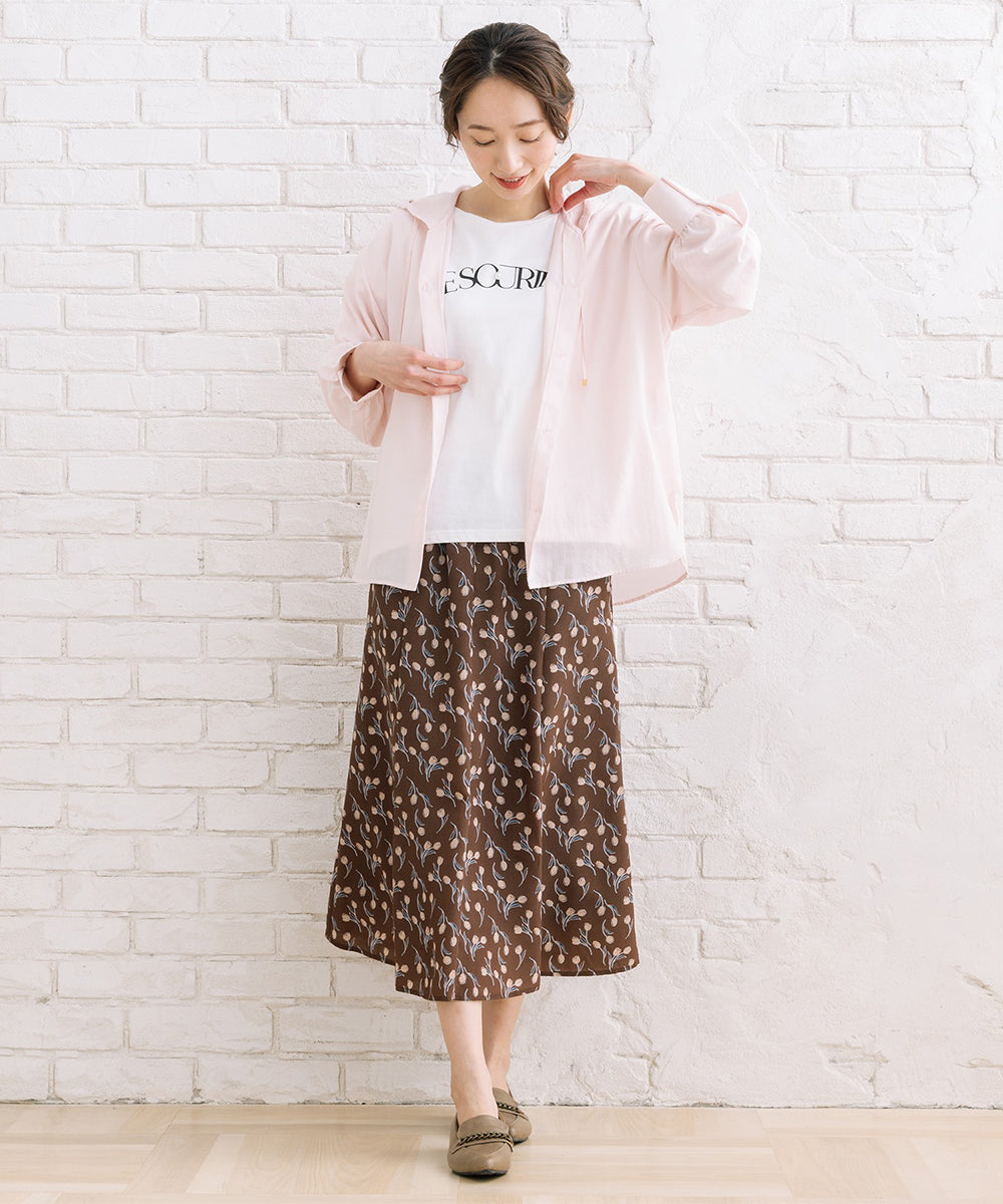 FONTLAB パールデコレートロゴ6分袖Tシャツ