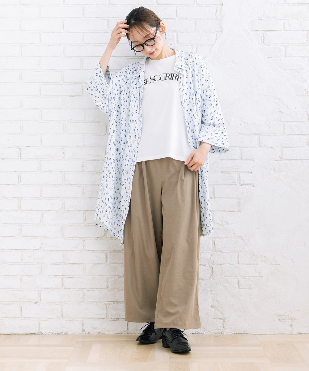 FONTLAB パールデコレートロゴ6分袖Tシャツ