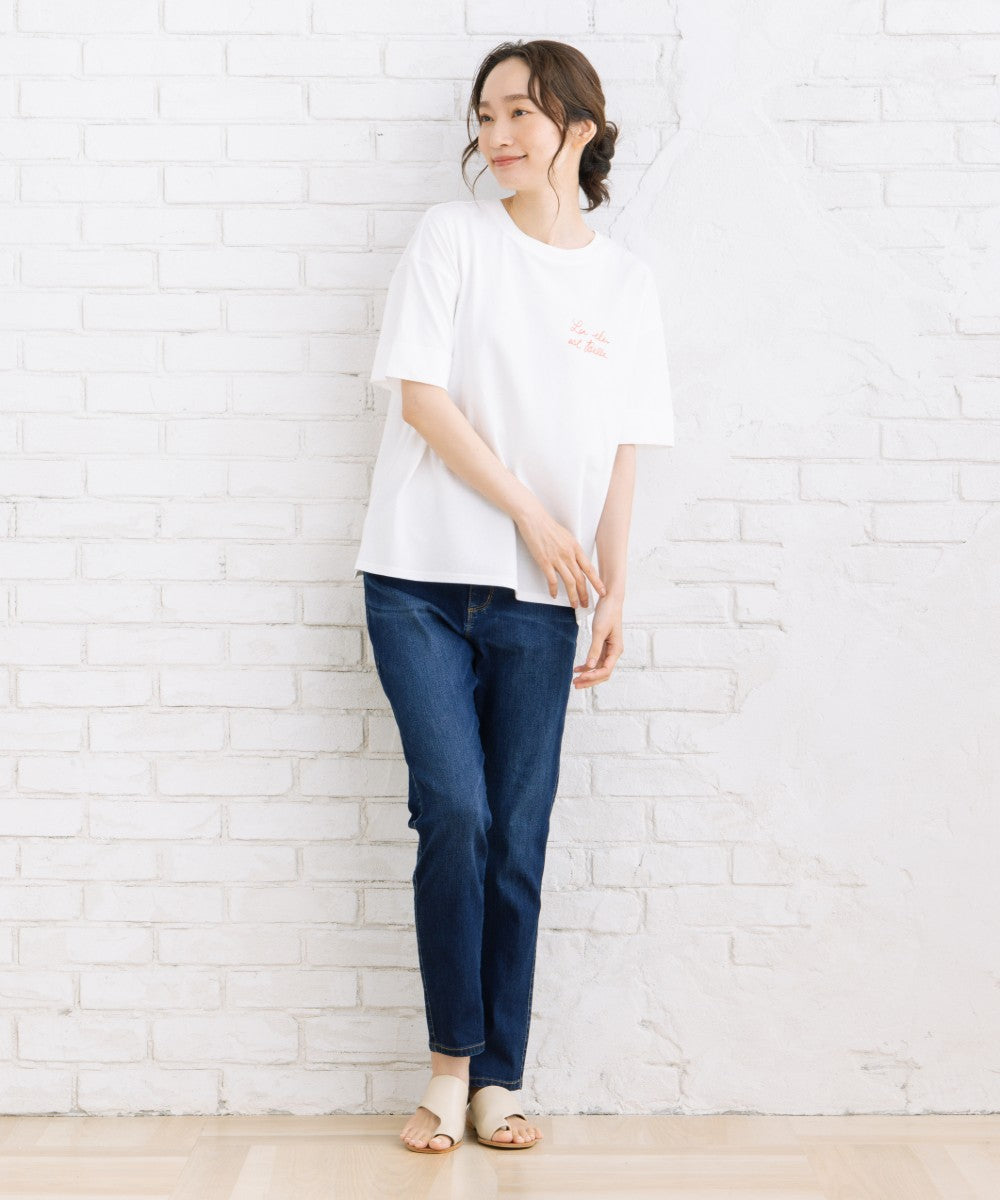 21号(6L～) [Rogique]フレンチグリーティングロゴTシャツ【先行予約】