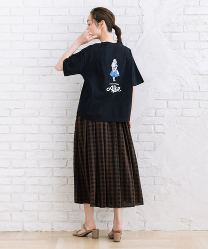 [Rogique]THE MACMILLAN Alice アリスバックプリントスペード刺繍Tシャツ