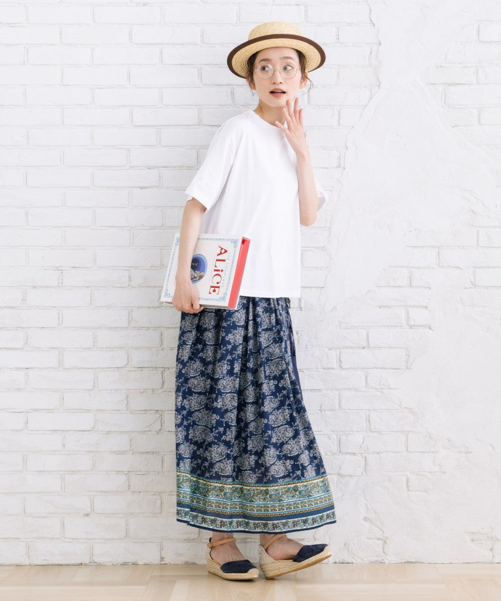 [Rogique]THE MACMILLAN Alice アリスバックプリントスペード刺繍Tシャツ