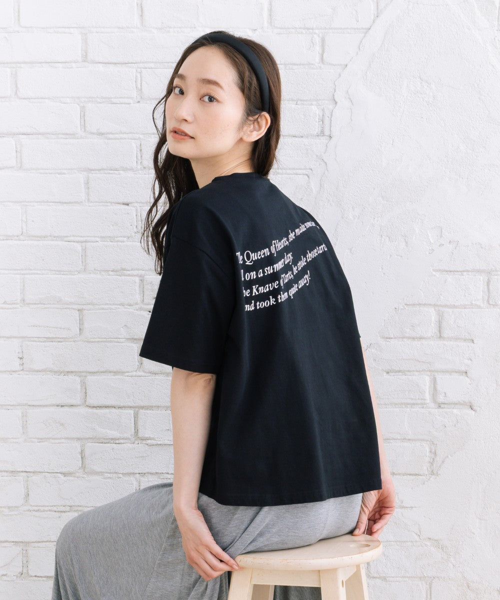 [Rogique]THE MACMILLAN Alice Queen of Heartsバックプリントスペード刺繍Tシャツ