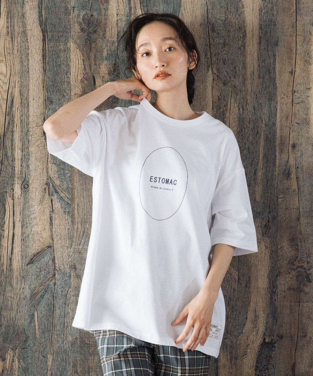 BLANC basque [Rogique]ニュアンスロゴプリントTシャツ