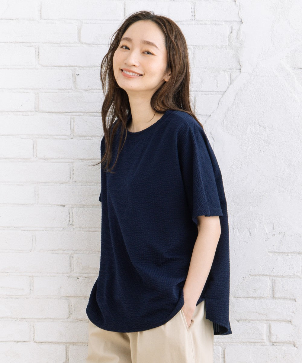 〈MADE IN JAPAN〉【LYCRA・COOLMAX・吸汗・速乾】シアサッカーカットソー