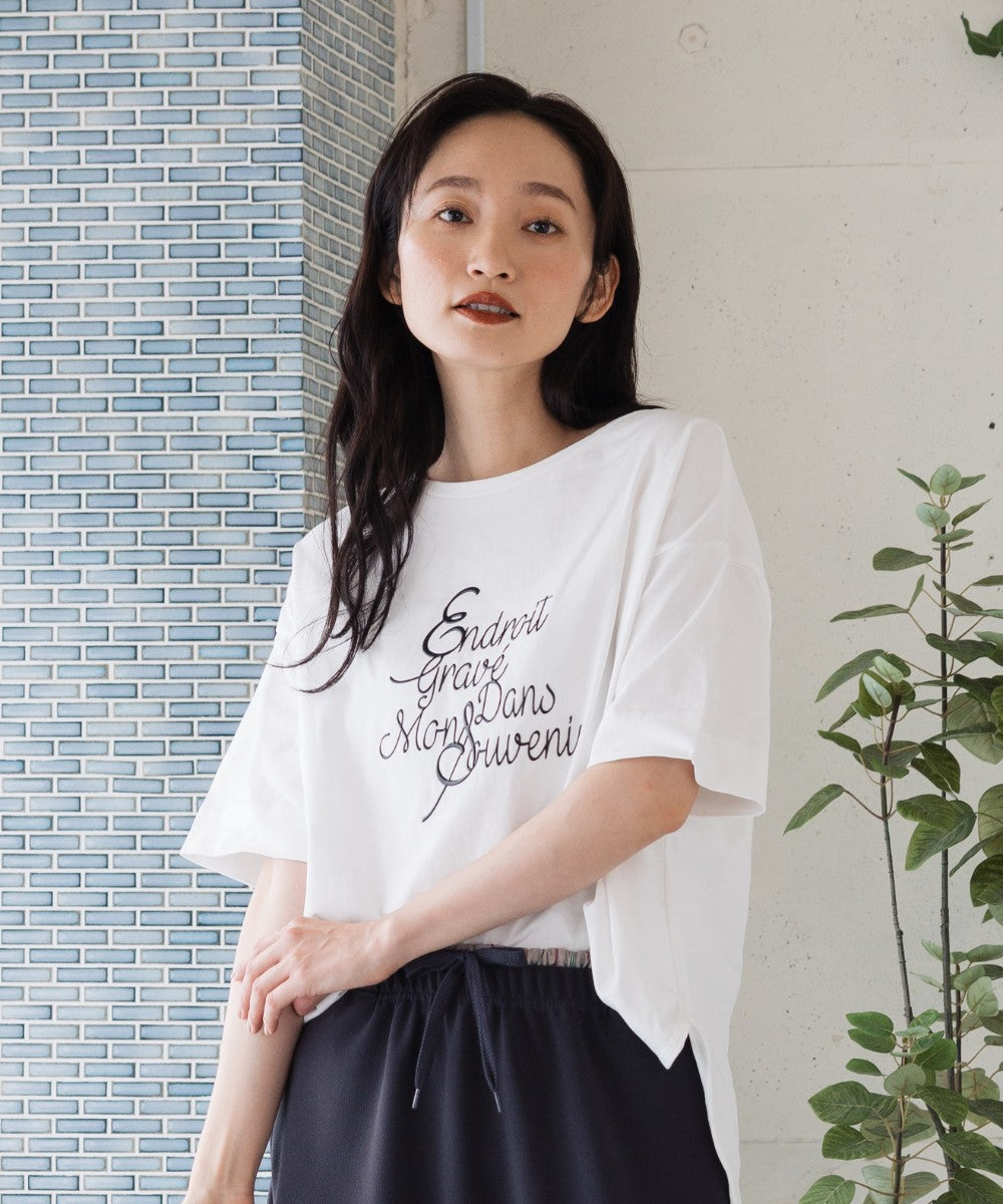 21号(6L～) FONTLAB メタルライクロゴハーフスリーブTシャツ