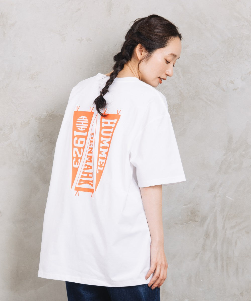 【Web限定】【吸汗速乾】【UVカット】 hummel バックロゴプリントコットンライクTシャツ【先行予約】