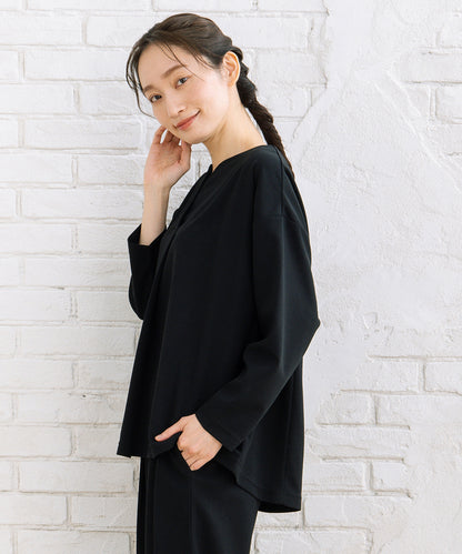 FONTLAB 【COOL・UV・速乾】キーネックカットソー×ワイドタックパンツセットアップ