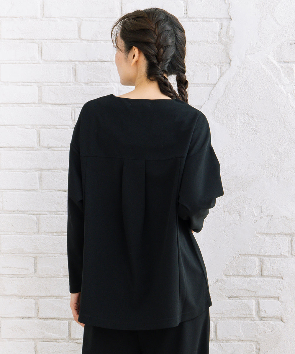 21号(6L～) FONTLAB 【COOL・UV・速乾】キーネックカットソー×ワイドタックパンツセットアップ