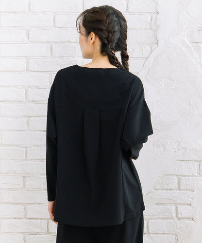 FONTLAB 【COOL・UV・速乾】キーネックカットソー×ワイドタックパンツセットアップ