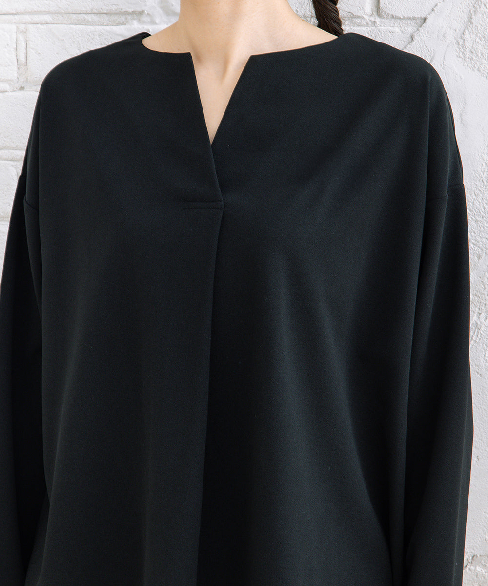 21号(6L～) FONTLAB 【COOL・UV・速乾】キーネックカットソー×ワイドタックパンツセットアップ