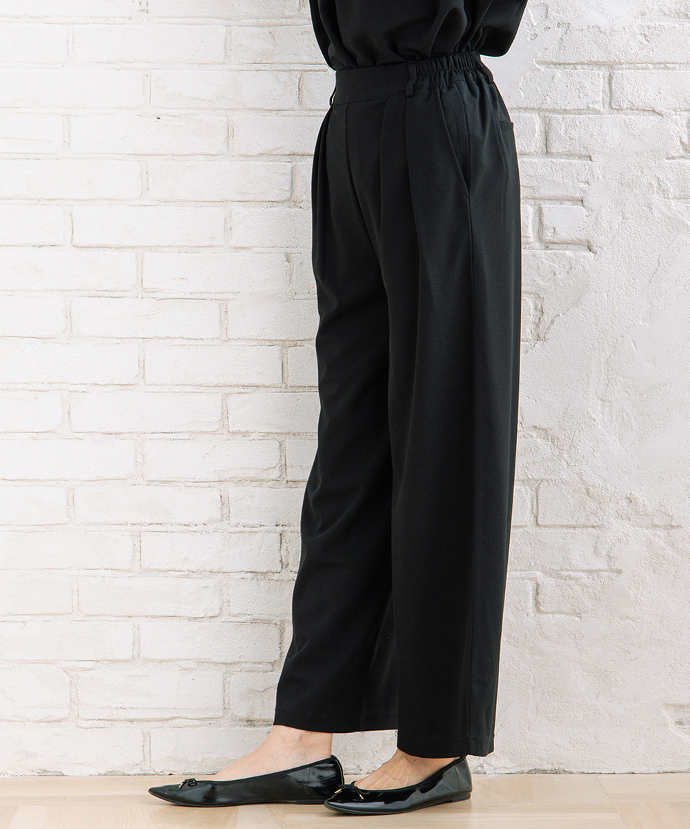 21号(6L～) FONTLAB 【COOL・UV・速乾】キーネックカットソー×ワイドタックパンツセットアップ