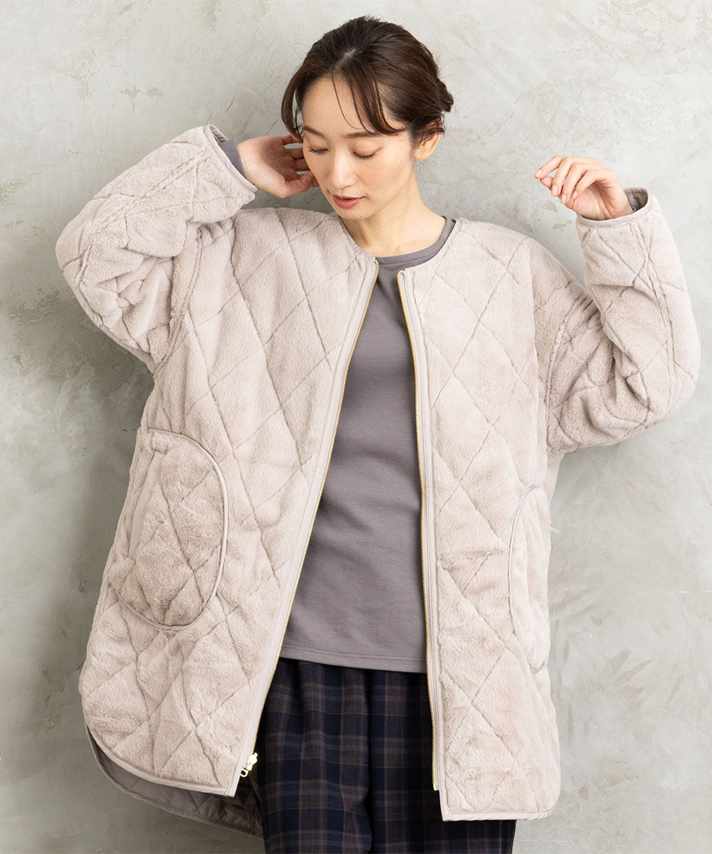 21号(6L～) ファー×キルティングリバーシブルコート