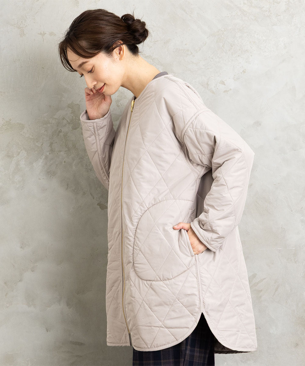 ファー×キルティングリバーシブルコート