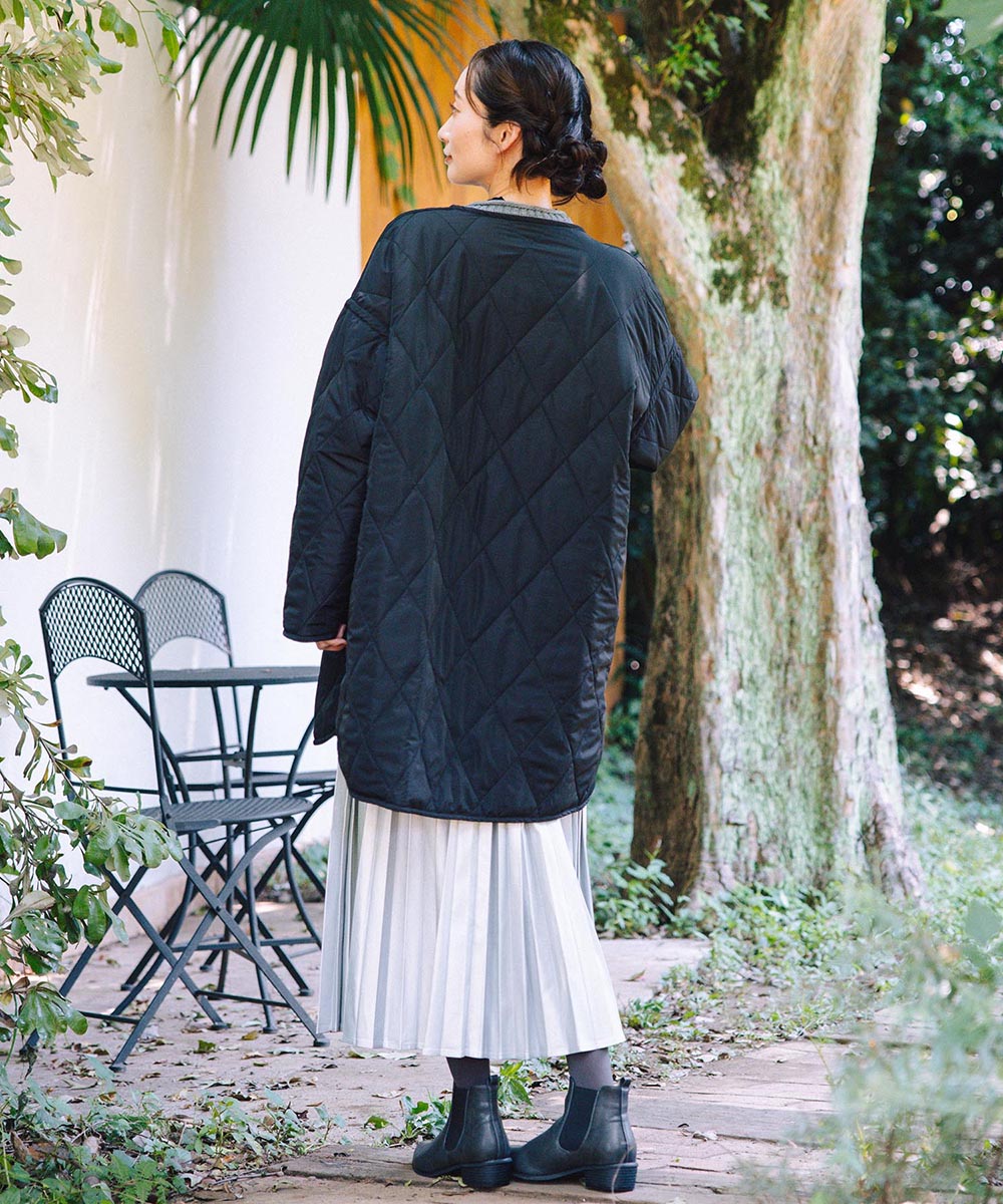 ファー×キルティングリバーシブルコート