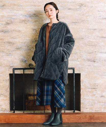 ファー×キルティングリバーシブルコート