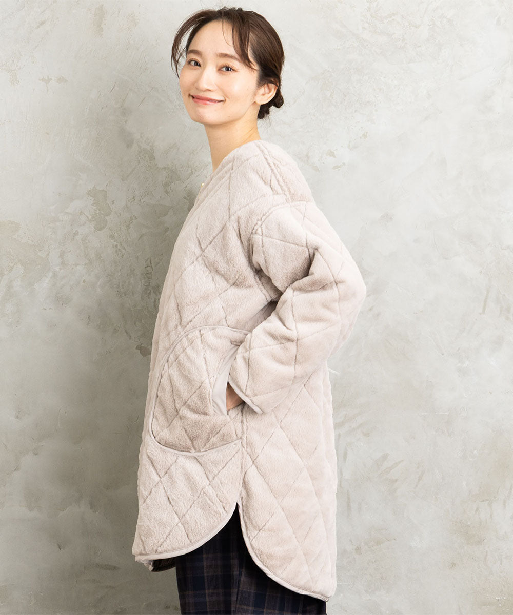 21号(6L～) ファー×キルティングリバーシブルコート
