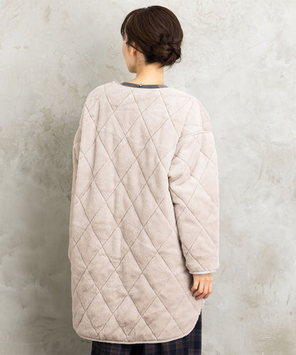 ファー×キルティングリバーシブルコート