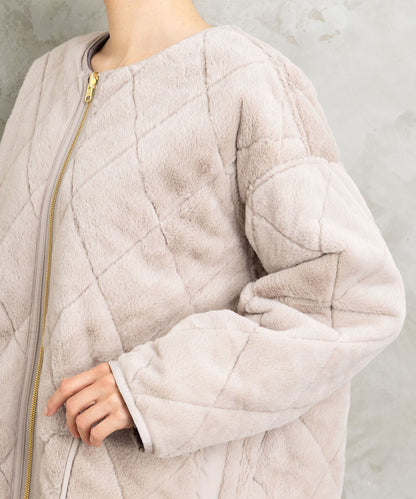 ファー×キルティングリバーシブルコート