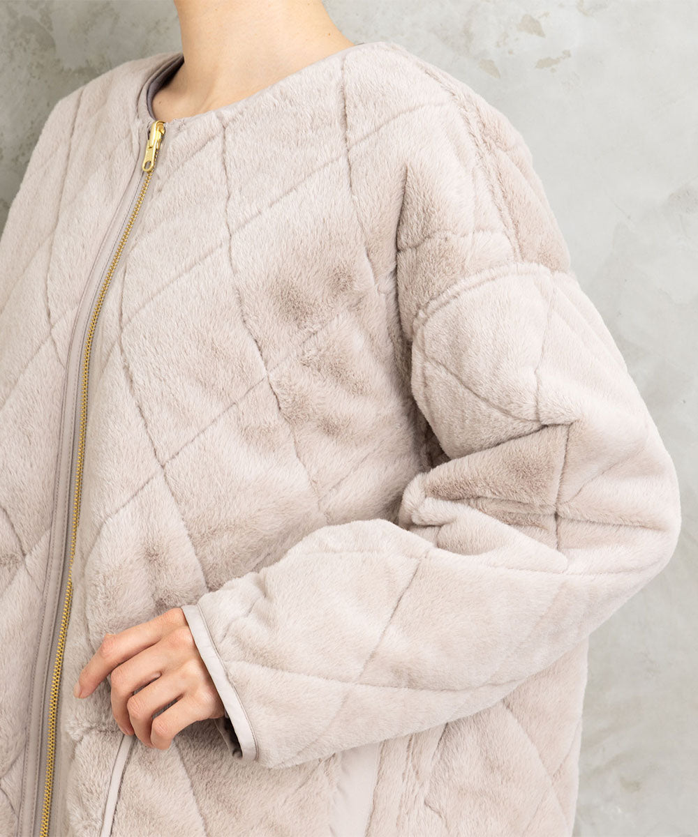 21号(6L～) ファー×キルティングリバーシブルコート