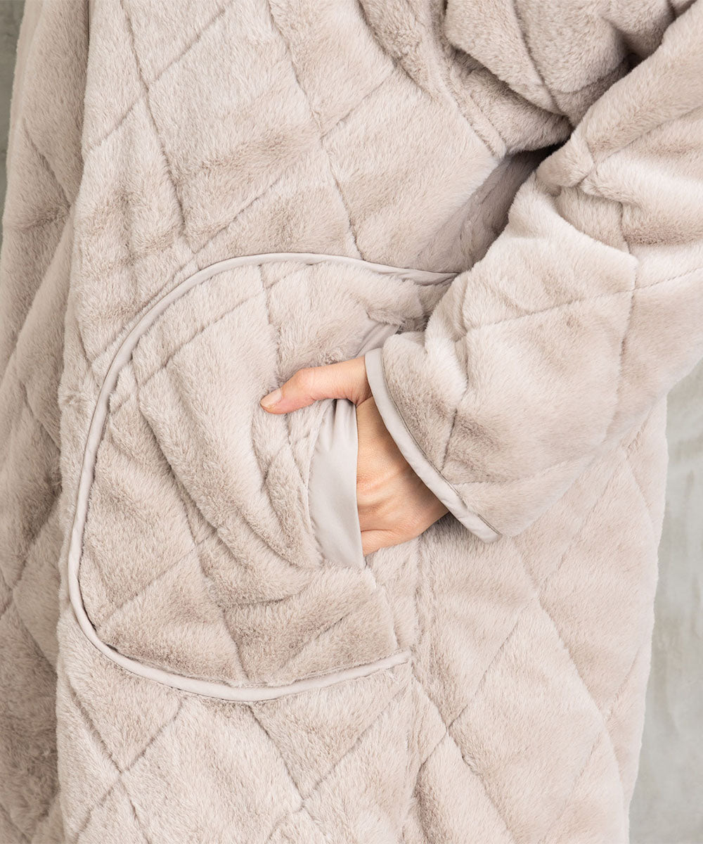 ファー×キルティングリバーシブルコート