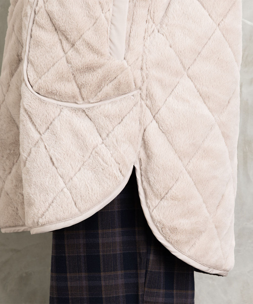 21号(6L～) ファー×キルティングリバーシブルコート