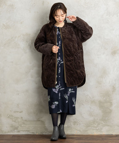 ファー×キルティングリバーシブルコート