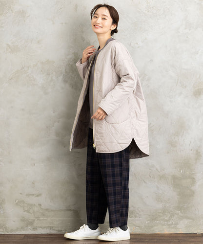 ファー×キルティングリバーシブルコート