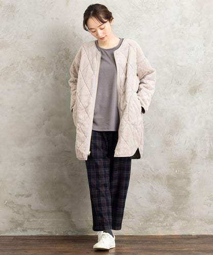 ファー×キルティングリバーシブルコート
