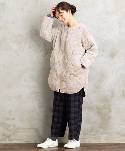 ファー×キルティングリバーシブルコート