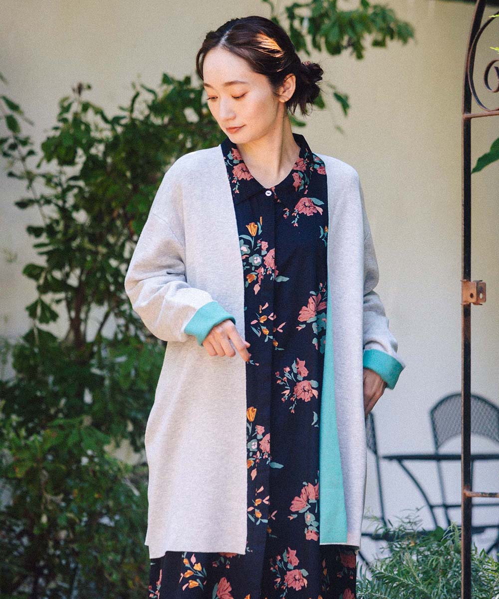 大きいサイズ レディース バイカラー  カーディガン｜sabstreet my standard(サブストリートマイスタンダード)