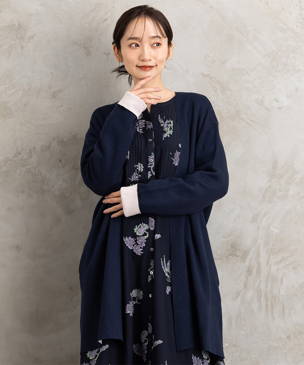 21号(6L～) FONTLAB Wフェイス配色コーディガン