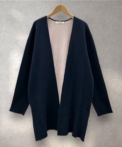 FONTLAB Wフェイス配色コーディガン