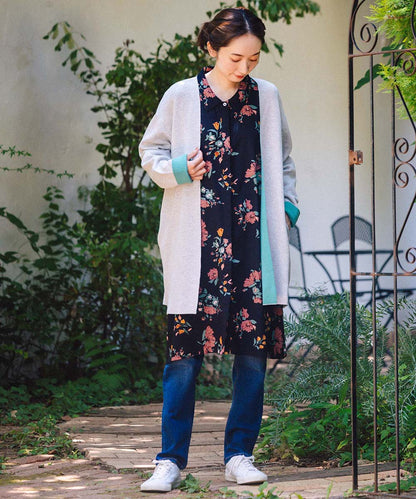 FONTLAB Wフェイス配色コーディガン